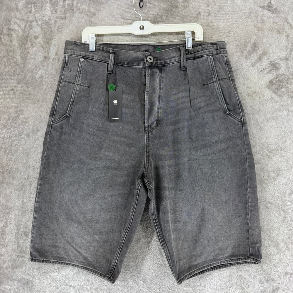G-Star Raw Worker Chino Relaxed Shorts Mens 36 Gray Denim D21110-C526-C943